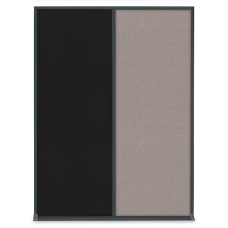United Visual Products Single Door Radius Plus Corkboard, 18"X UV8000PLUS-WHITE-BLACK